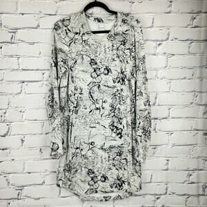 Athleta Dress Womens M Balance Long Sleeve Printed Eden Floral Gray Athleisure